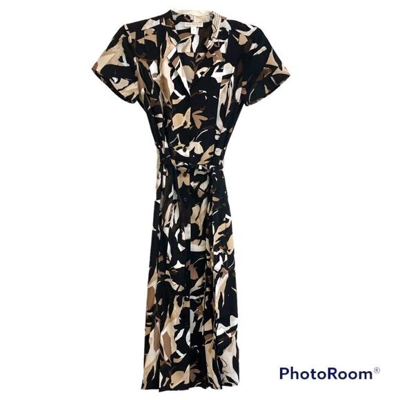 Dana Buchman V-neck, Button Down, Dress with Belt Size Small - Picture 1 of 6